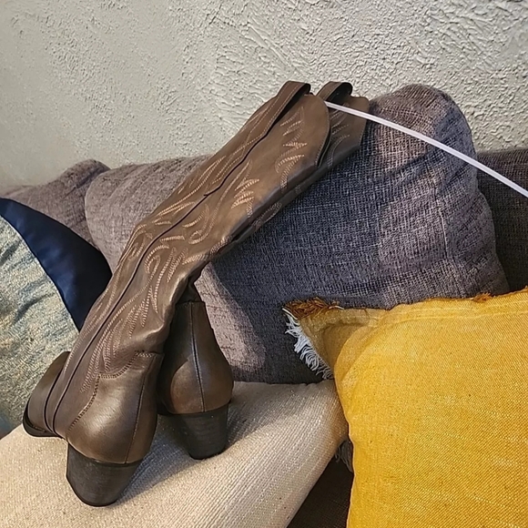 Rollda Cowboy Western Boots New Brown Tonal Stitching Sz 10M - Picture 9 of 14